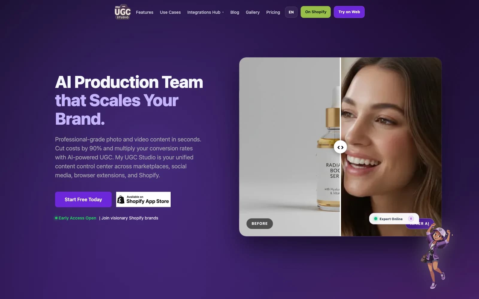 My UGC Studio live product interface